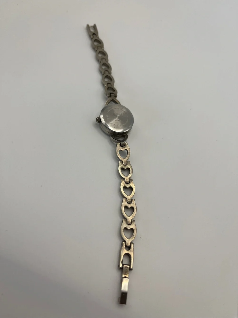 Victoria Rhein Silver Heart Link Quartz Watch — Silver & White